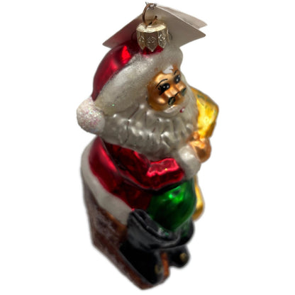 Christopher Radko Making A List Santa Claus Glass Christmas Ornament 97-222-0