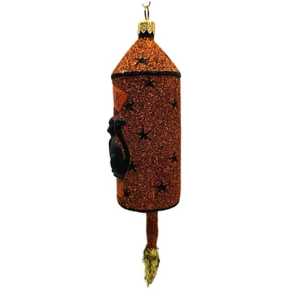 Patricia Breen Halloween Blastoff Orange Stars Black Cat Christmas Ornament 2228