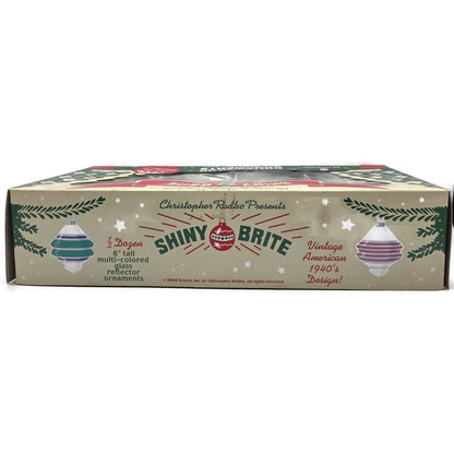 Christopher Radko Shiny Brite Snow Tops Reflector Christmas Tree Ornament Set