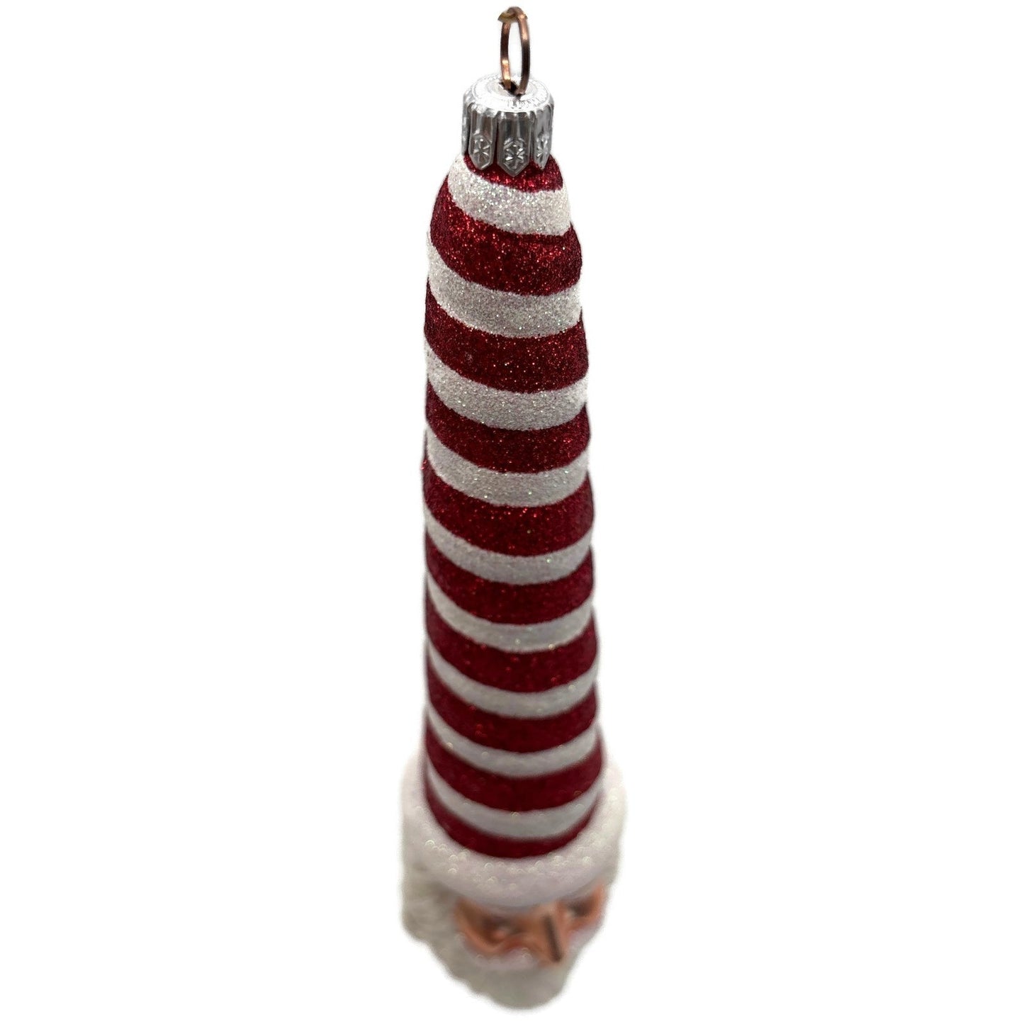 Patricia Breen Sucre Santa Claus Red White Peppermint Striped Christmas Ornament