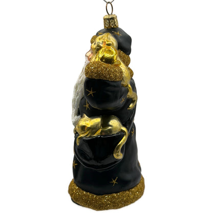 Patricia Breen Stanzi's Kittens Black Santa Cats Stars Christmas Ornament 2097