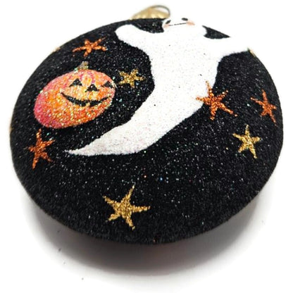 Patricia Breen Halloween Ghostly Medallion Pumpkin StarsBlack Christmas Ornament