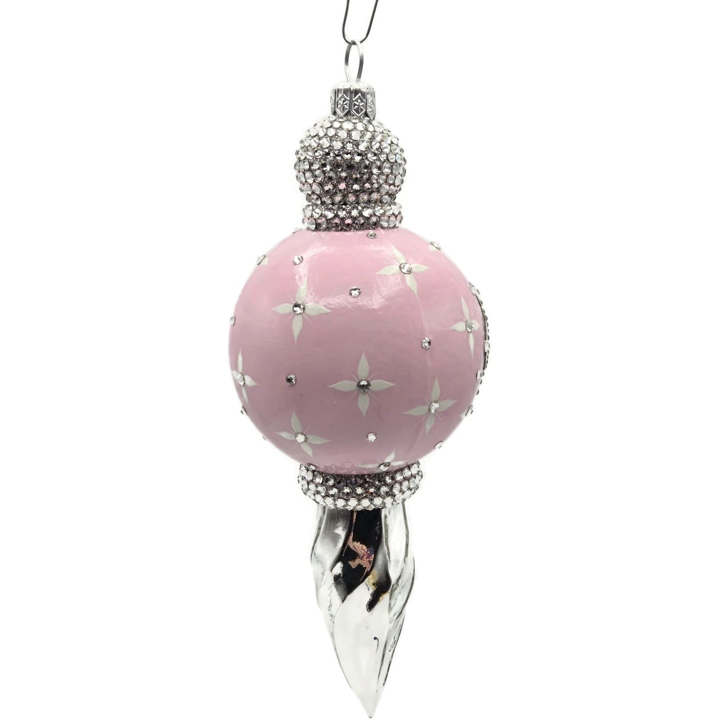 Patricia Breen La Neige Pink Silver Reflector Christmas Tree Ornament CATZ Drop