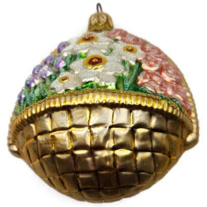 Patricia Breen Flowers For My Love Purple Tulip Basket Spring Christmas Ornament