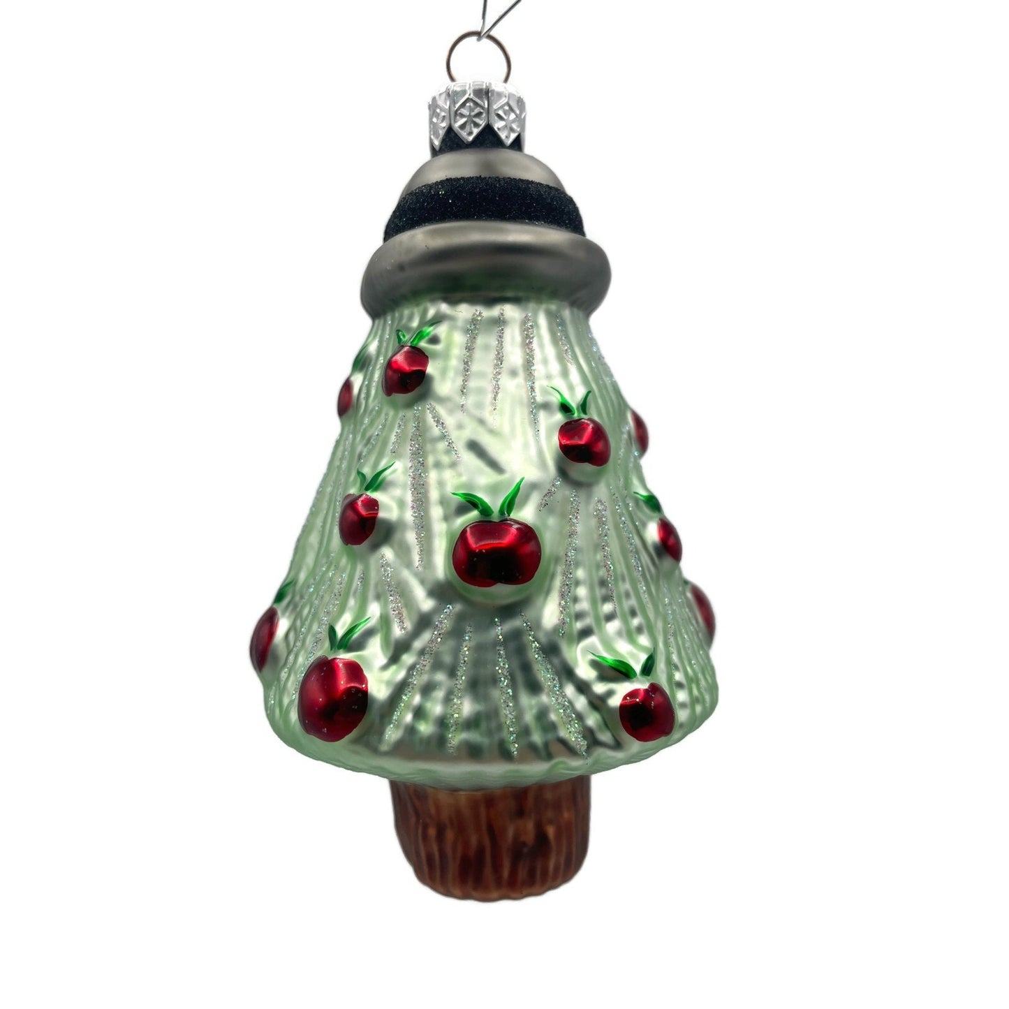 Patricia Breen Renees Tree Black Band Shiny Apples Christmas Holiday Ornament