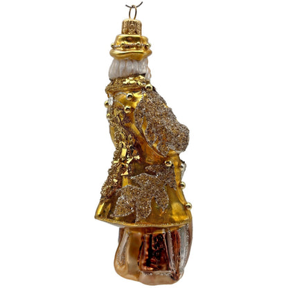 Heartfully Yours Old English Santa Claus Gold Jeweled Christmas Tree Ornament