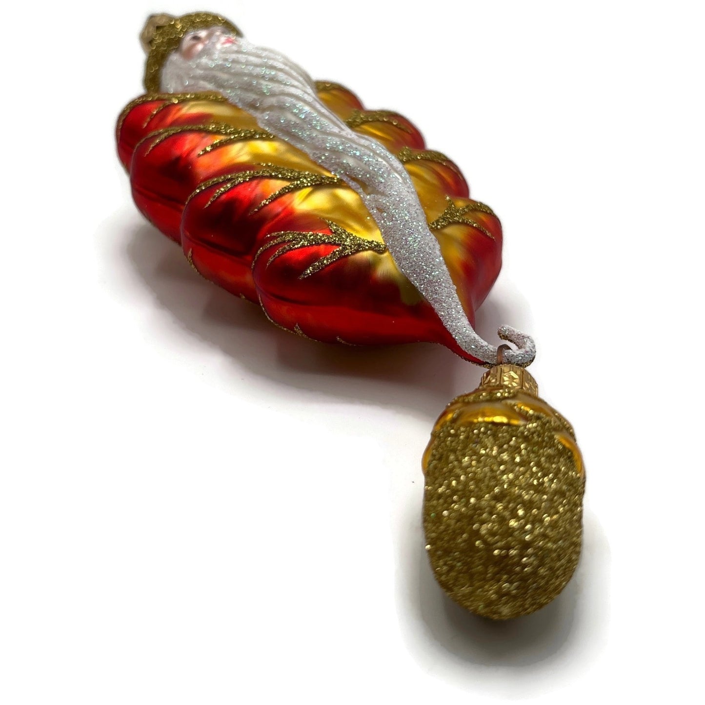 Patricia Breen Oak Leaf Santa Orange Matte Fall Autumn Christmas Ornament NM
