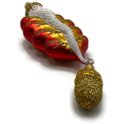 Patricia Breen Oak Leaf Santa Orange Matte Fall Autumn Christmas Ornament NM