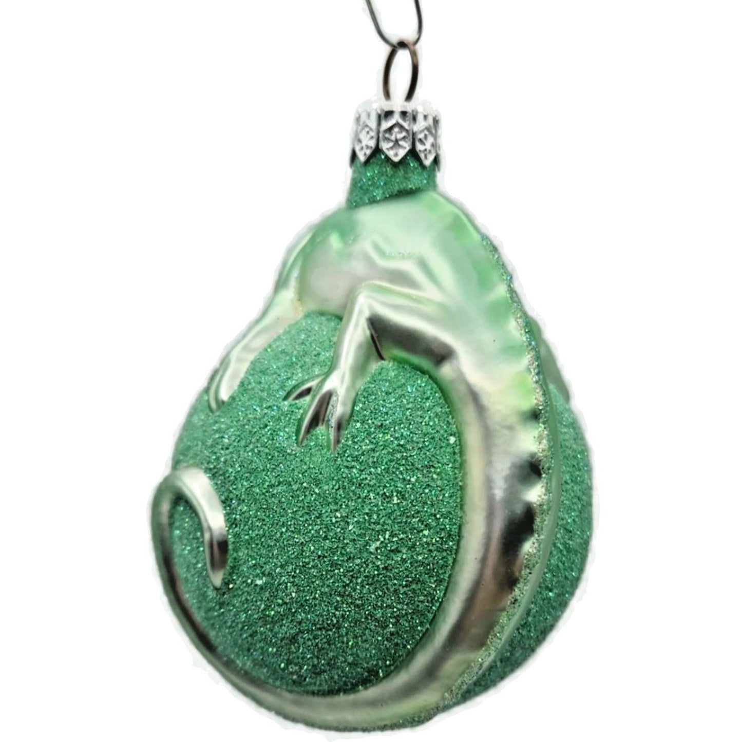 Patricia Breen Chameleon Mint Green Glittered Christmas Holiday Tree Ornament
