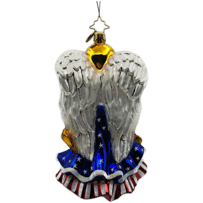 Christopher Radko Freedom Wings Patriotic Angel Christmas Tree Ornament 1016462