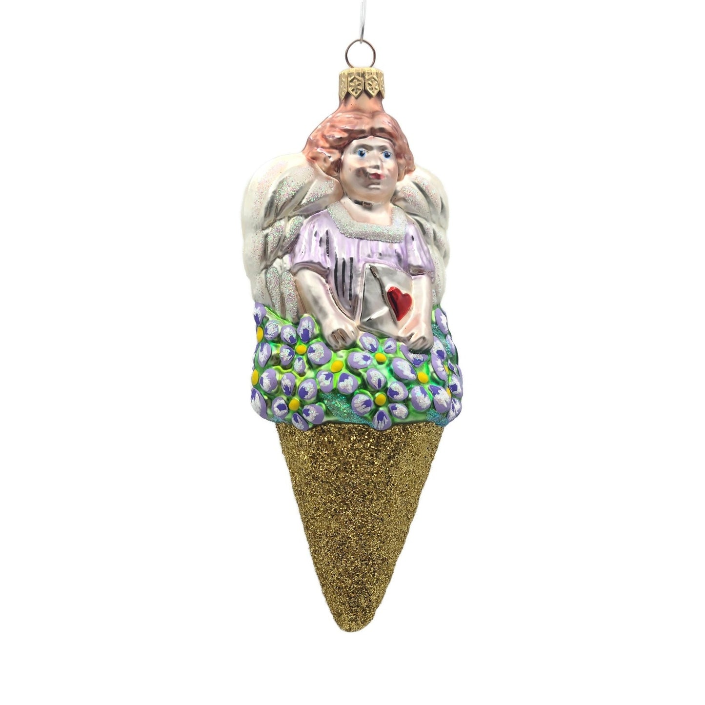 Patricia Breen Angel Nosegay Glittered Cone Spring Christmas Tree Ornament