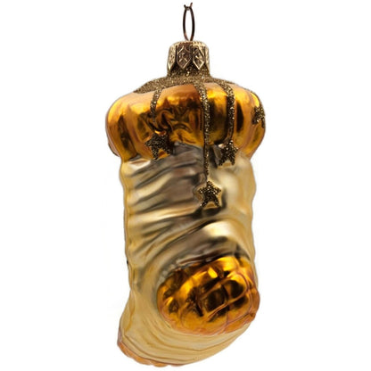 Patricia Breen Angel Stocking Gold Glitter Stars Christmas Tree Ornament