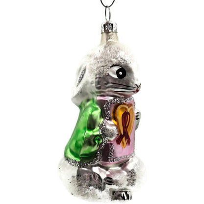 Christopher Radko A Shy Rabbits Heart AIDS Awareness Christmas Tree Ornament