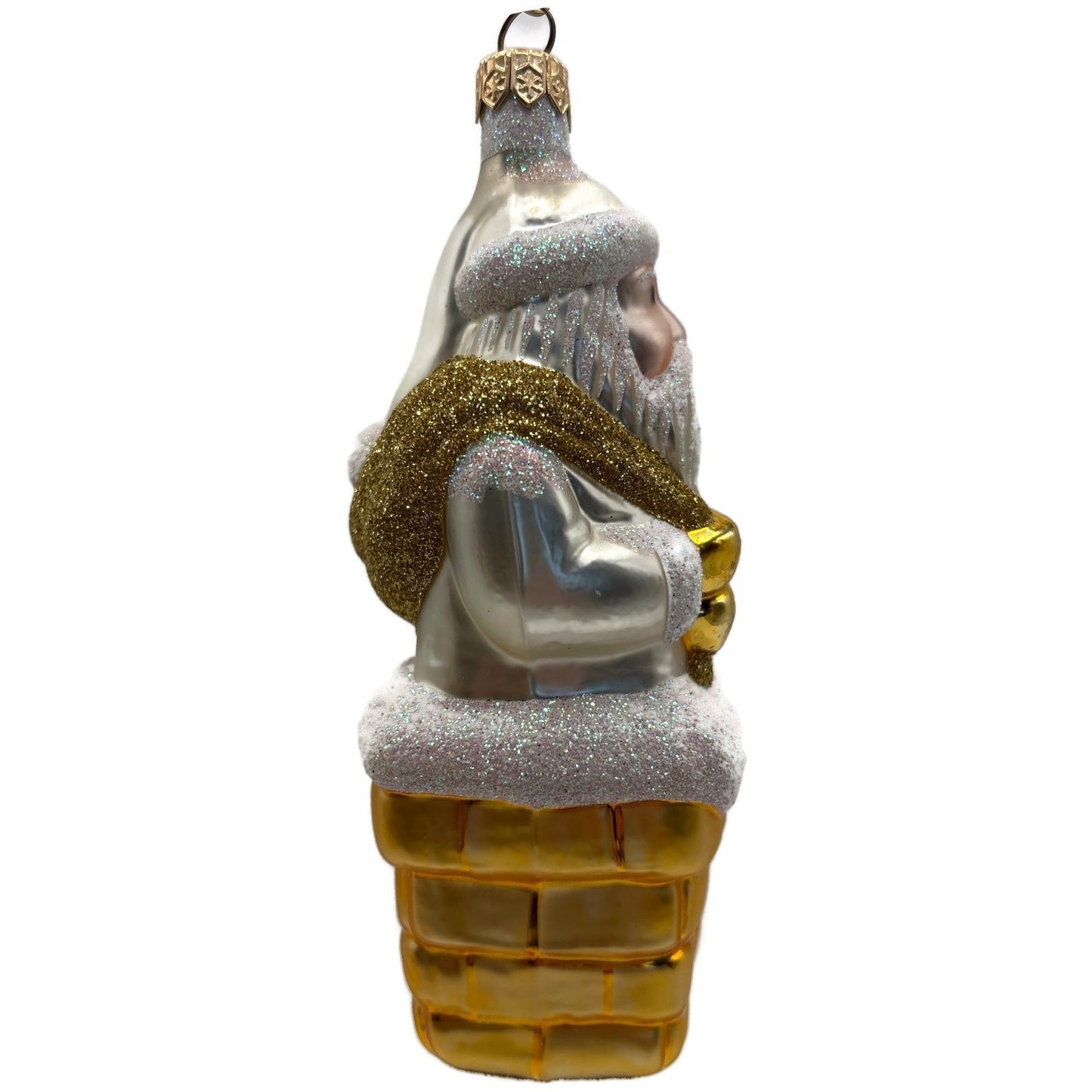 Patricia Breen Here Comes Santa Claus Pearl Gold Sack Christmas Tree Ornament