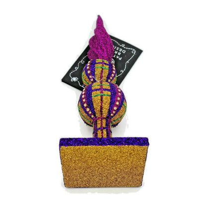 Patricia Breen Ultra Mini Finial Plaid Purple Gold Gumps Christmas Ornament