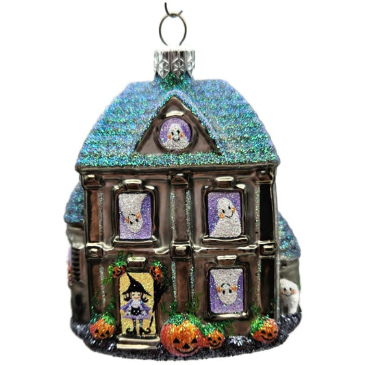 Patricia Breen Halloween Boo Manor Pumpkins Silver Ghosts Christmas Ornament