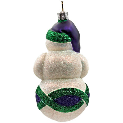 Patricia Breen Faberge Snowman Purple Green Winter Christmas Tree Ornament