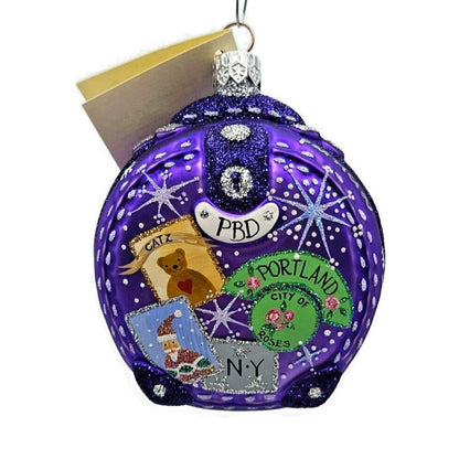 Patricia Breen Journey With Me Purple Portland Signed Christmas Travel Ornament