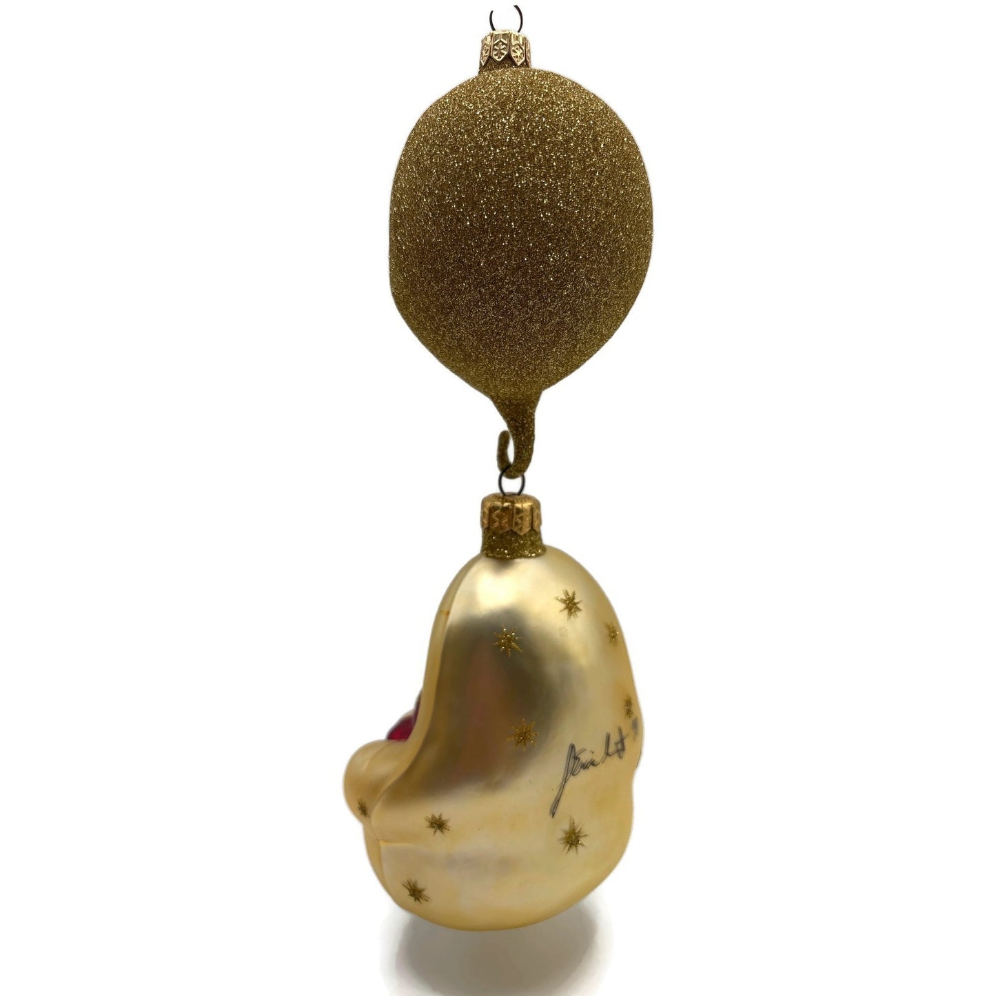 Patricia Breen Checking His List Santa Gold Moon Stars Christmas Tree Ornament