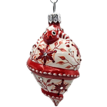 Patricia Breen Topping Chameleon Chinoiserie Red Spring Christmas Tree Ornament