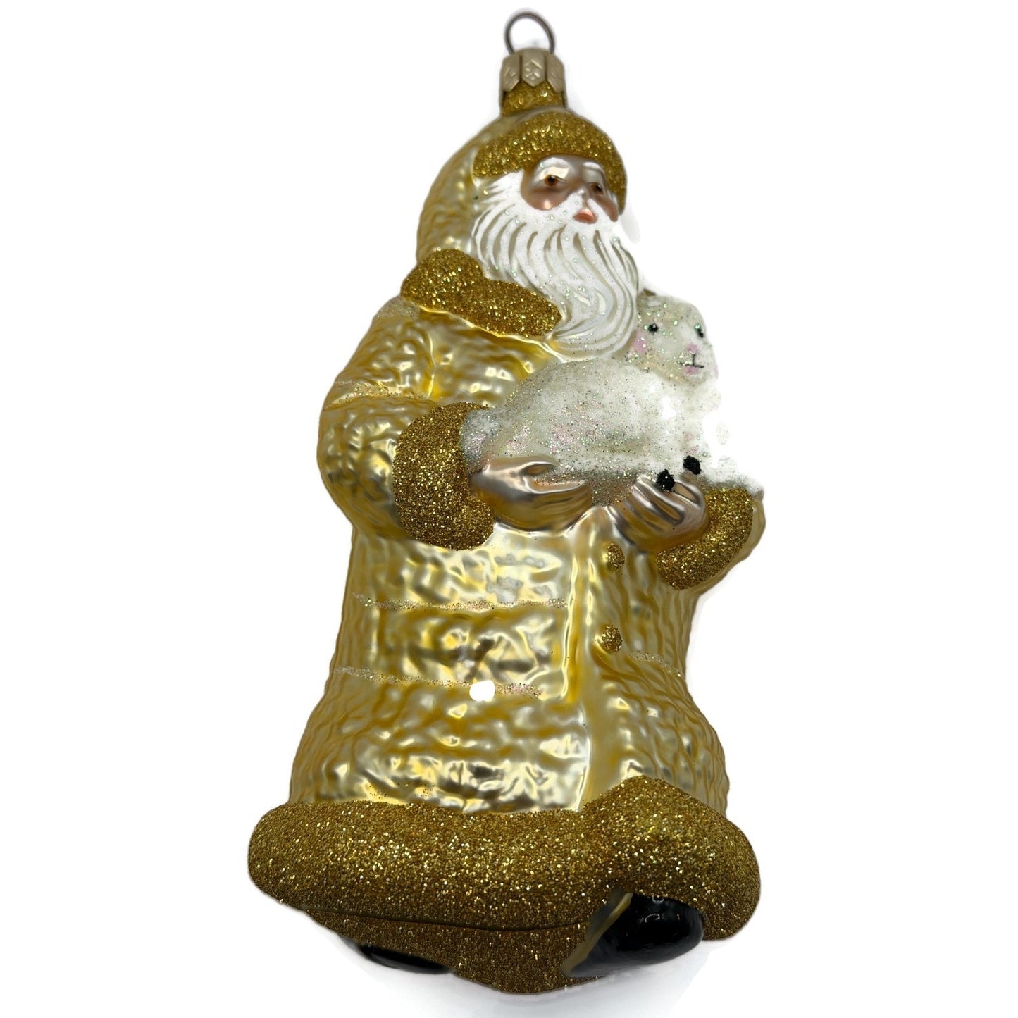Patricia Breen Lost And Found Gold Santa Claus Lamb Christmas Ornament 2022