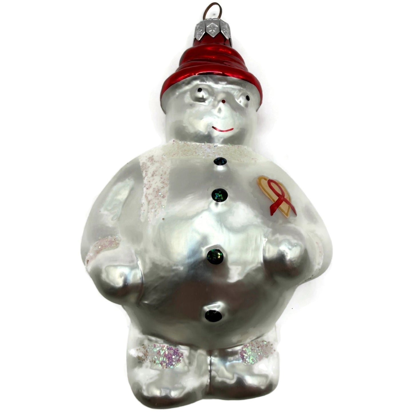Christopher Radko Frosty Cares AIDS Awareness Snowman Christmas Ornament 94SP05