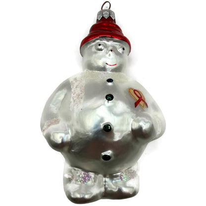 Christopher Radko Frosty Cares AIDS Awareness Snowman Christmas Ornament 94SP05