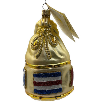 Patricia Breen Santas Duffel Bag Gold Flags Christmas Tree Decor Ornament