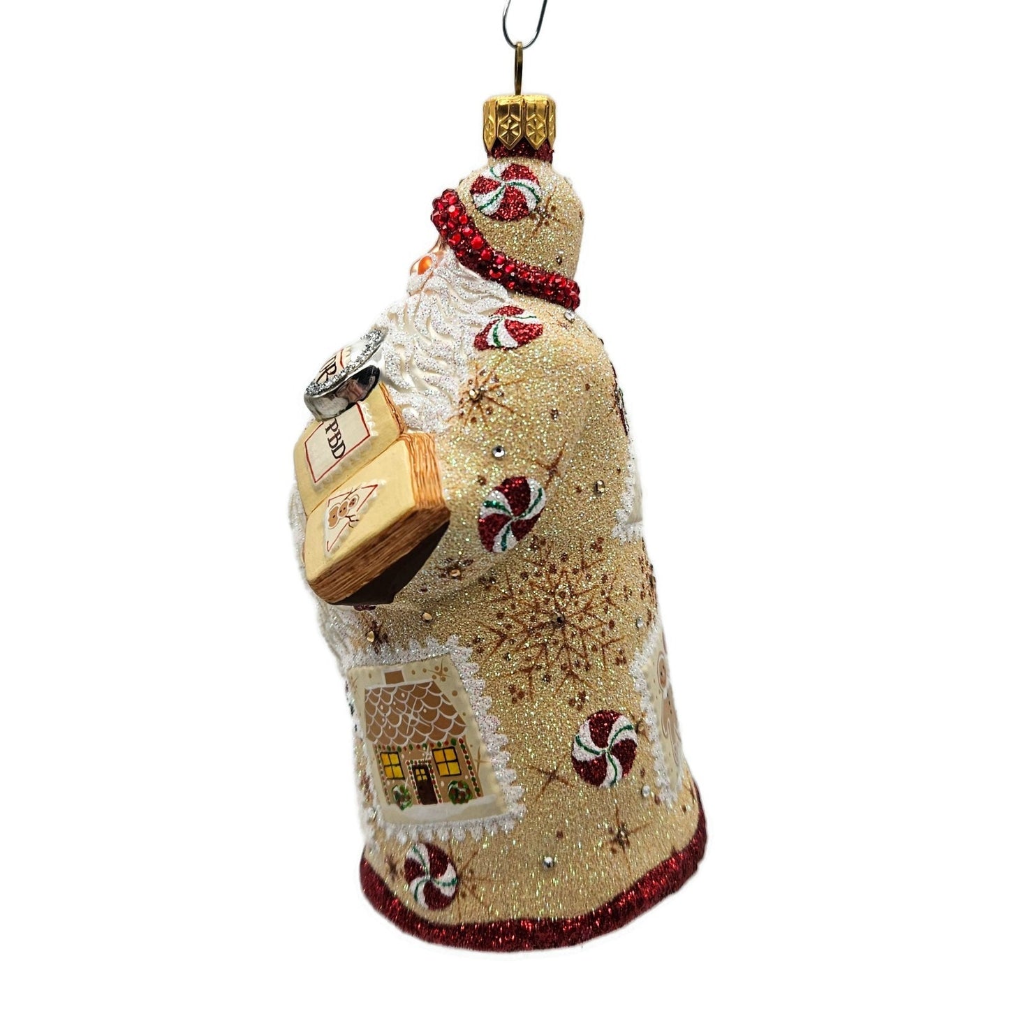 Patricia Breen Evans Santa Gingerbread Peppermint Red Crystal Christmas Ornament
