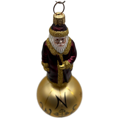 Patricia Breen Sojourning Santa Bordeaux Snowflakes Christmas Ornament Nieman