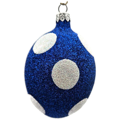 Patricia Breen Egg Blue White Polka Dot Easter Christmas Tree Ornament KKS