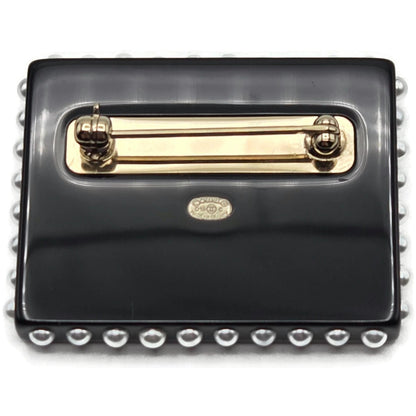 Chanel 19C La Pausa Yacht Stamp Brooch Pin CC Logo Cruise Ship Pea AB0921 Y47494