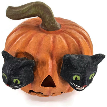 Bethany Lowe Halloween Cat Eyes Jack O Lantern Pumpkin Spooky Folk Art Rare