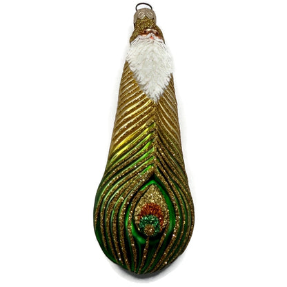 Patricia Breen Peacock Icicle Gold Green Santa Claus Christmas Tree Ornament