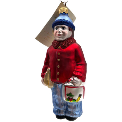 Patricia Breen Henrys First Day of School Red Blue Boy Christmas Ornament 9719