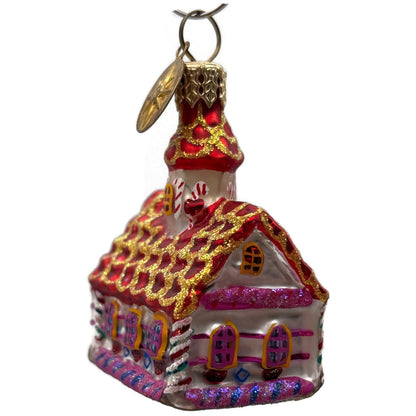 Christopher Radko Gingerbread Chapel Micro Gem Christmas Tree Ornament 01-0798-0
