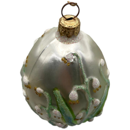 Patricia Breen Lily of the Valley Floral Glass Easter Christmas Ornament 9600AIC