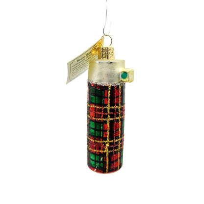 Old World Christmas Retro Thermos Plaid Christmas Holiday Tree Ornament OWC