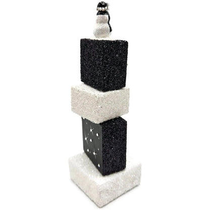 Patricia Breen Presenting Black Snowman Free Standing Christmas Ornament Blocks