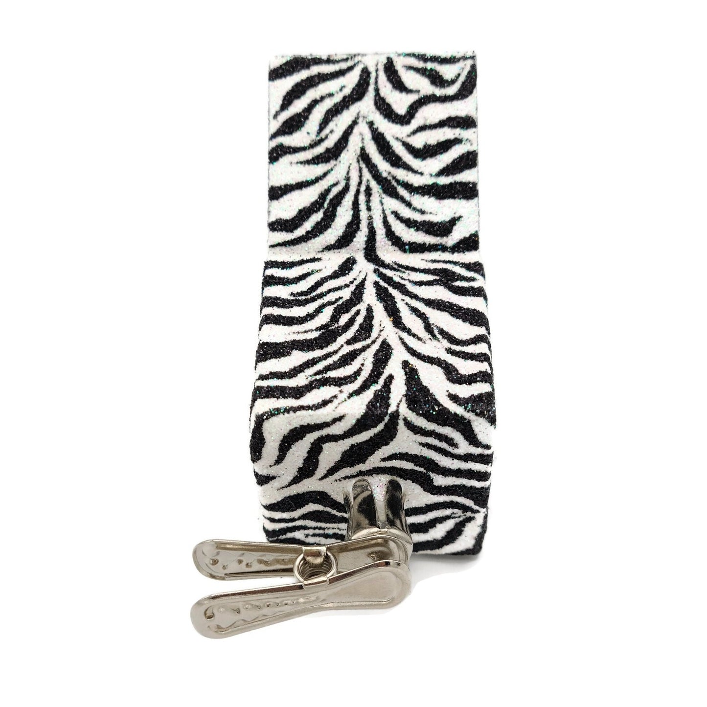 Patricia Breen Jolly Surprise Santa Head Zebra Animal Print Christmas Ornament