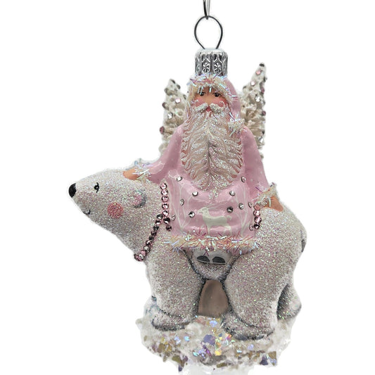 Patricia Breen Polar Claus Pink Bear Snowflake Christmas Ornament CATZ Rare