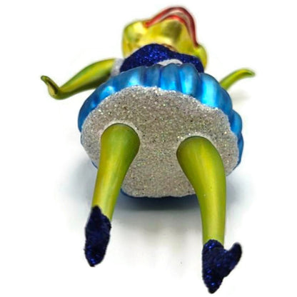 Slavic Treasures Mrs. Happy Hoppy Frog Frolic Halloween Christmas Ornament