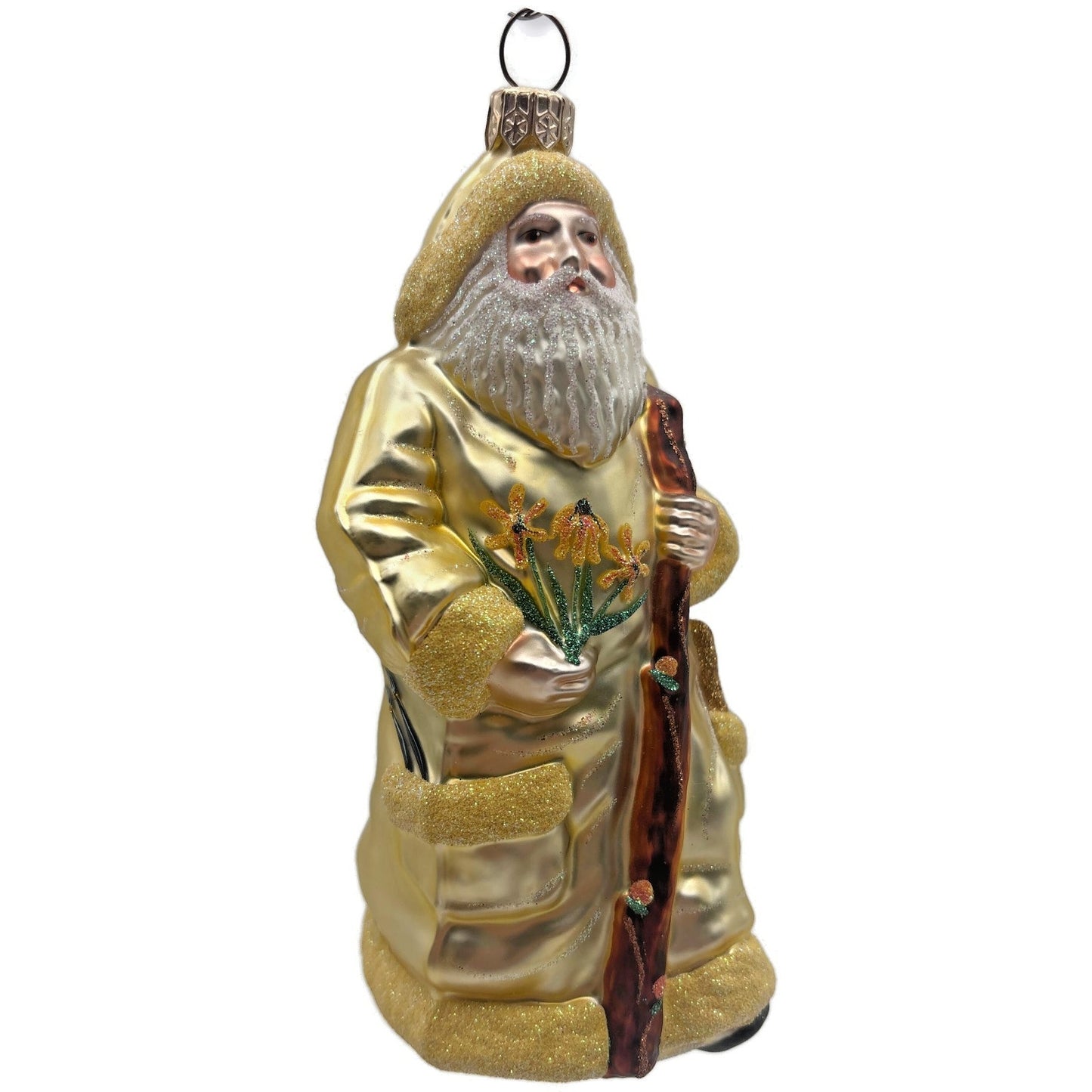 Patricia Breen Santa For Kevin Fall Yellow Flowers Christmas Tree Ornament