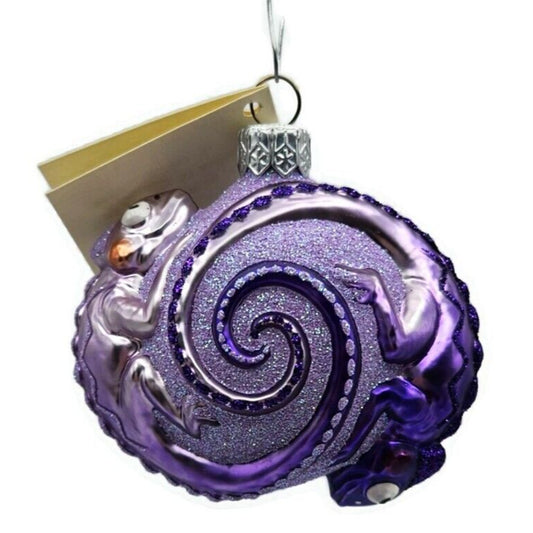 Patricia Breen Once Again for James Lavender Purple Chameleon Christmas Ornament