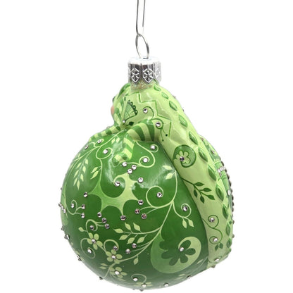 Patricia Breen Happy Holidays Hamish Verdant Green Chameleon Christmas Ornament