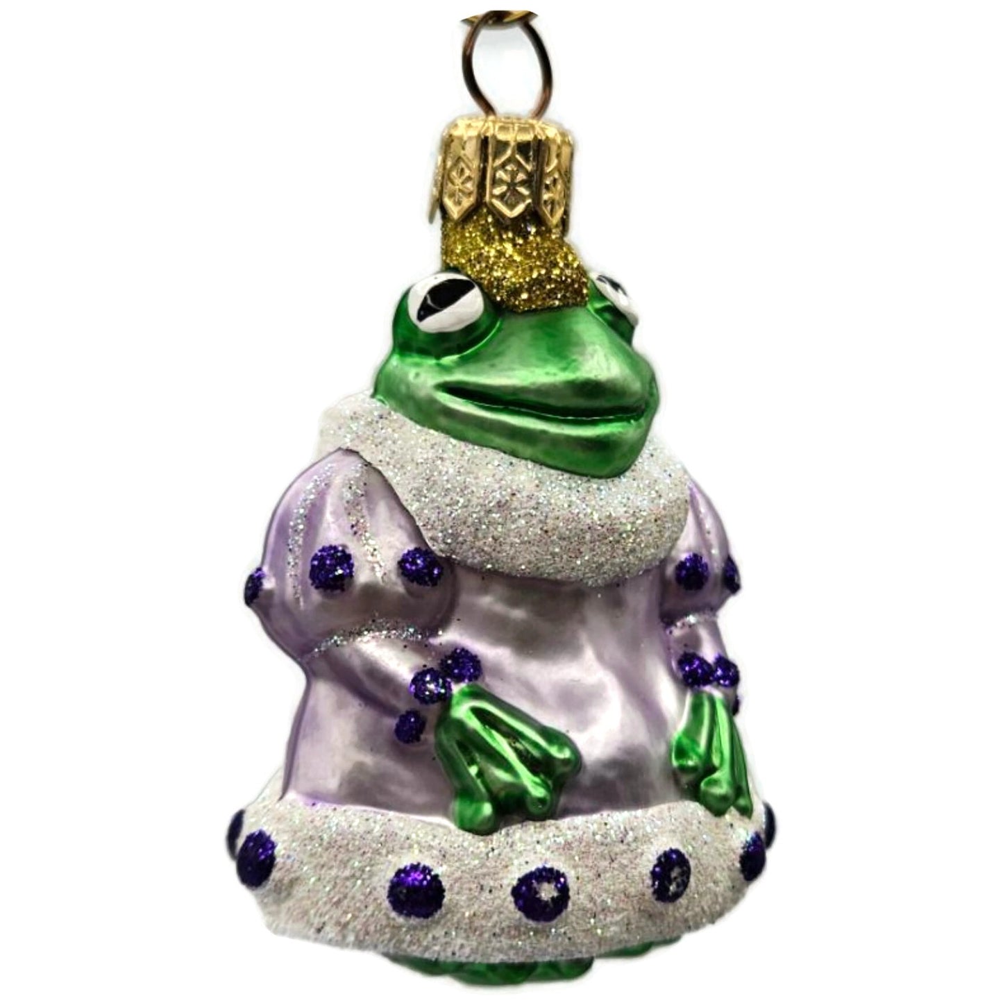 Patricia Breen Frog Princess Miniature Lavender Extra Dots Holiday Ornament 9813