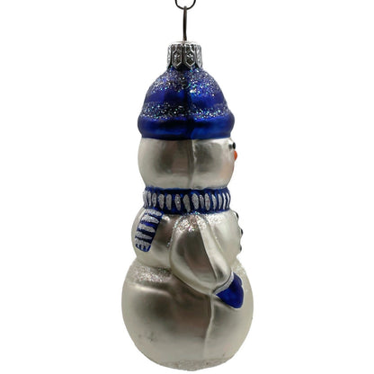 Patricia Breen Snow Boy Blue Striped Winter Snowman Christmas Tree Ornament
