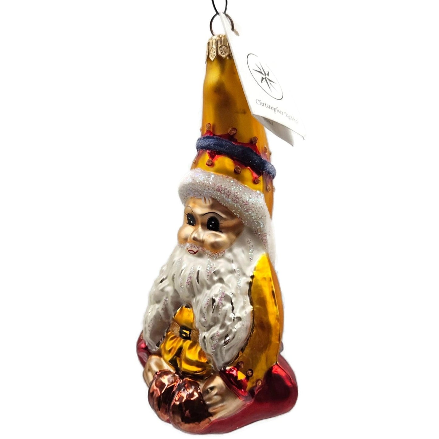 Christopher Radko Elfin Magic Sitting Gold Red Pants Christmas Tree Ornament