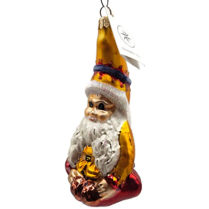 Christopher Radko Elfin Magic Sitting Gold Red Pants Christmas Tree Ornament