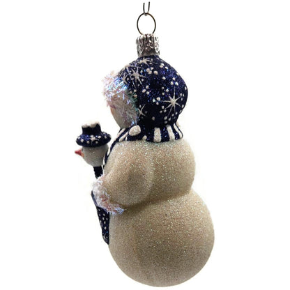 Patricia Breen Snowy Surprise Blue Snowman Striped Scarf Christmas Tree Ornament